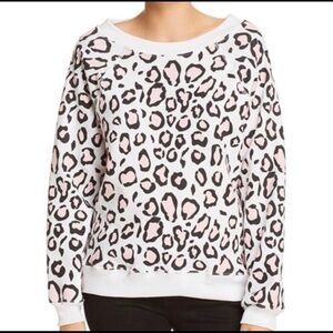 Wildfox | white and pink leopard sweatshirt
